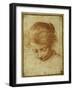 Head of a Young Girl Looking Downwards-Annibale Carracci-Framed Giclee Print