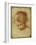 Head of a Young Girl Looking Downwards-Annibale Carracci-Framed Giclee Print