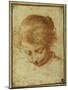 Head of a Young Girl Looking Downwards-Annibale Carracci-Mounted Giclee Print