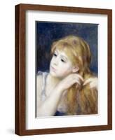 Head of a Young Girl (Tete De Jeune Fille), 1890-Pierre-Auguste Renoir-Framed Giclee Print