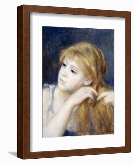 Head of a Young Girl (Tete De Jeune Fille), 1890-Pierre-Auguste Renoir-Framed Giclee Print