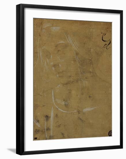 Head of a Young Girl, Three Quarters Towards the Left-Lorenzo di Credi-Framed Giclee Print