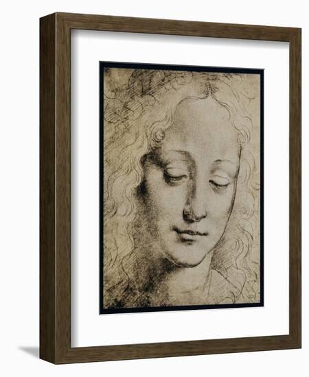 Head of a Young Girl-Leonardo da Vinci-Framed Giclee Print