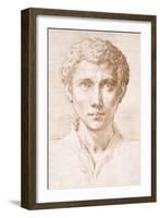 Head of a Young Man Looking Up-Parmigianino-Framed Giclee Print