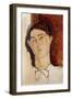 Head of a Young Man-Amedeo Modigliani-Framed Premium Giclee Print