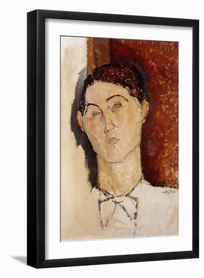 Head of a Young Man-Amedeo Modigliani-Framed Premium Giclee Print