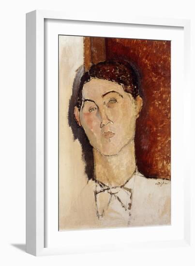 Head of a Young Man-Amedeo Modigliani-Framed Premium Giclee Print