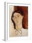 Head of a Young Man-Amedeo Modigliani-Framed Premium Giclee Print