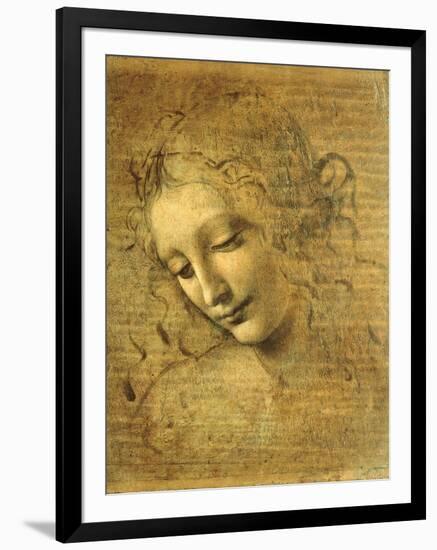 Head of a Young Woman La Scapigliata (the Lady of the Disheveled Hair)-Leonardo da Vinci-Framed Giclee Print