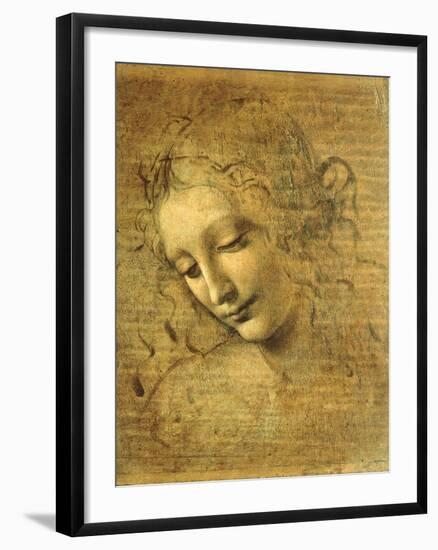Head of a Young Woman La Scapigliata (the Lady of the Disheveled Hair)-Leonardo da Vinci-Framed Giclee Print