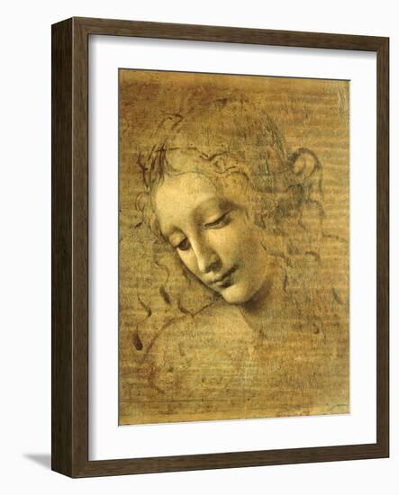 Head of a Young Woman La Scapigliata (the Lady of the Disheveled Hair)-Leonardo da Vinci-Framed Giclee Print