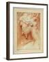 Head of a Young Woman Looking Down over Her Right Shoulder-Agostino Carracci-Framed Giclee Print