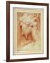 Head of a Young Woman Looking Down over Her Right Shoulder-Agostino Carracci-Framed Giclee Print