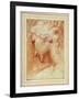 Head of a Young Woman Looking Down over Her Right Shoulder-Agostino Carracci-Framed Giclee Print