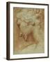 Head of a Young Woman Looking Down over Her Right Shoulder-Agostino Carracci-Framed Giclee Print