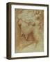 Head of a Young Woman Looking Down over Her Right Shoulder-Agostino Carracci-Framed Giclee Print