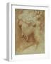 Head of a Young Woman Looking Down over Her Right Shoulder-Agostino Carracci-Framed Giclee Print