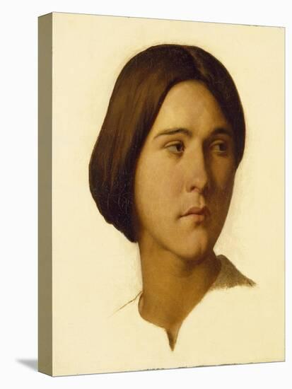 Head of a Young Woman Looking to Her Left, 19th Century-Hippolyte Flandrin-Stretched Canvas