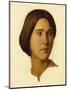 Head of a Young Woman Looking to Her Left, 19th Century-Hippolyte Flandrin-Mounted Giclee Print