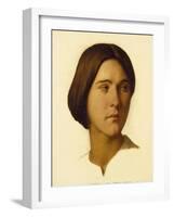 Head of a Young Woman Looking to Her Left, 19th Century-Hippolyte Flandrin-Framed Giclee Print