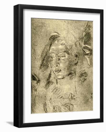 'Head of a Young Woman', mid 18th century, (1928)-Giovanni Battista Tiepolo-Framed Giclee Print