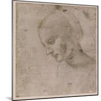 Head of a Young Woman or Head of the Virgin, c.1490-Leonardo da Vinci-Mounted Giclee Print