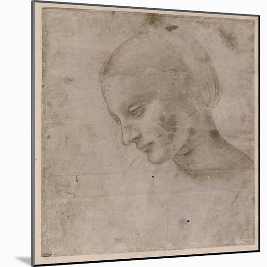 Head of a Young Woman or Head of the Virgin, c.1490-Leonardo da Vinci-Mounted Giclee Print