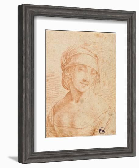 Head of a Young Woman-Leonardo da Vinci-Framed Art Print