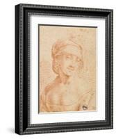 Head of a Young Woman-Leonardo da Vinci-Framed Art Print