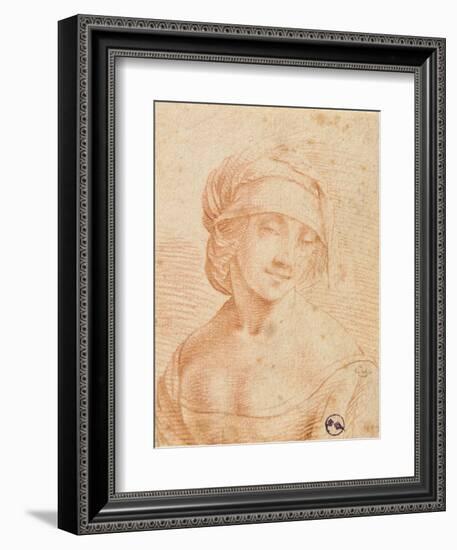 Head of a Young Woman-Leonardo da Vinci-Framed Art Print