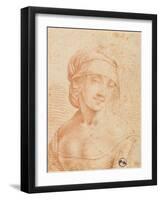 Head of a Young Woman-Leonardo da Vinci-Framed Art Print