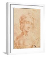 Head of a Young Woman-Leonardo da Vinci-Framed Art Print