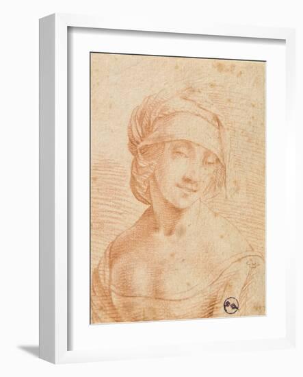 Head of a Young Woman-Leonardo da Vinci-Framed Art Print