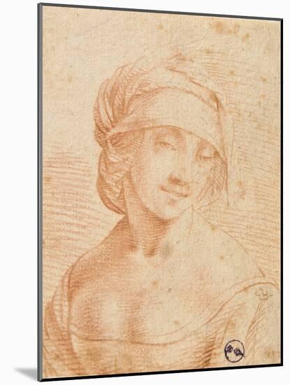 Head of a Young Woman-Leonardo da Vinci-Mounted Art Print