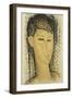 Head of a Young Women; Tete de Jeune Femme, 1914-Amedeo Modigliani-Framed Premium Giclee Print
