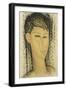 Head of a Young Women; Tete de Jeune Femme, 1914-Amedeo Modigliani-Framed Premium Giclee Print