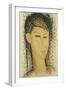 Head of a Young Women; Tete de Jeune Femme, 1914-Amedeo Modigliani-Framed Premium Giclee Print