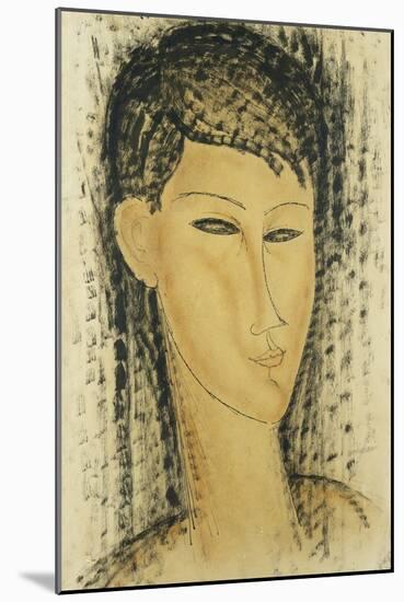 Head of a Young Women; Tete de Jeune Femme, 1914-Amedeo Modigliani-Mounted Premium Giclee Print