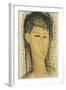 Head of a Young Women; Tete de Jeune Femme, 1914-Amedeo Modigliani-Framed Giclee Print