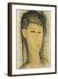 Head of a Young Women; Tete de Jeune Femme, 1914-Amedeo Modigliani-Framed Giclee Print