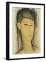 Head of a Young Women; Tete de Jeune Femme, 1914-Amedeo Modigliani-Framed Giclee Print