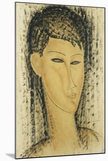 Head of a Young Women; Tete de Jeune Femme, 1914-Amedeo Modigliani-Mounted Giclee Print
