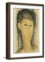 Head of a Young Women; Tete de Jeune Femme, 1914-Amedeo Modigliani-Framed Giclee Print