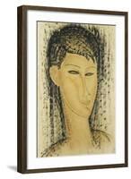 Head of a Young Women-Amedeo Modigliani-Framed Giclee Print