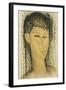 Head of a Young Women-Amedeo Modigliani-Framed Giclee Print