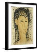 Head of a Young Women-Amedeo Modigliani-Framed Premium Giclee Print