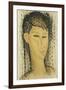Head of a Young Women-Amedeo Modigliani-Framed Premium Giclee Print