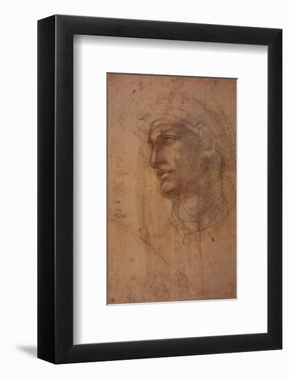 Head of Adam-Michelangelo Buonarroti-Framed Art Print