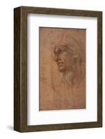 Head of Adam-Michelangelo Buonarroti-Framed Art Print