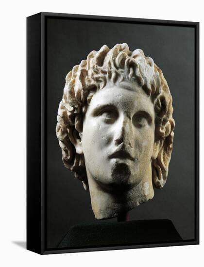 Head of Alexander Great Sculpture from Yannitsa', Near Pella, Greece-null-Framed Stretched Canvas